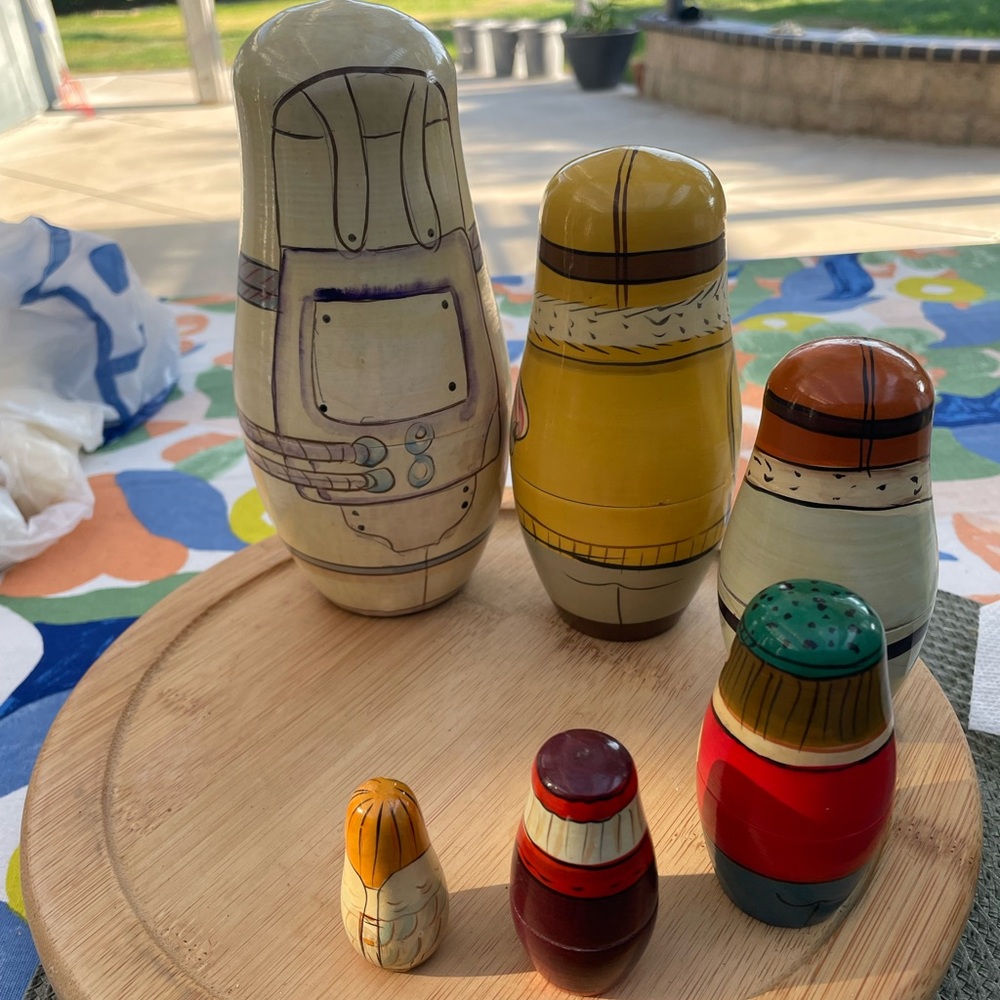 Wood Colorful Nesting Dolls Set 25th Anniversary 1994 - Picture 6 of 8